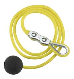 Yellow wire rope w/ball+Duplex clamp 1m Accessories For Pull-wire switch (Poly.)